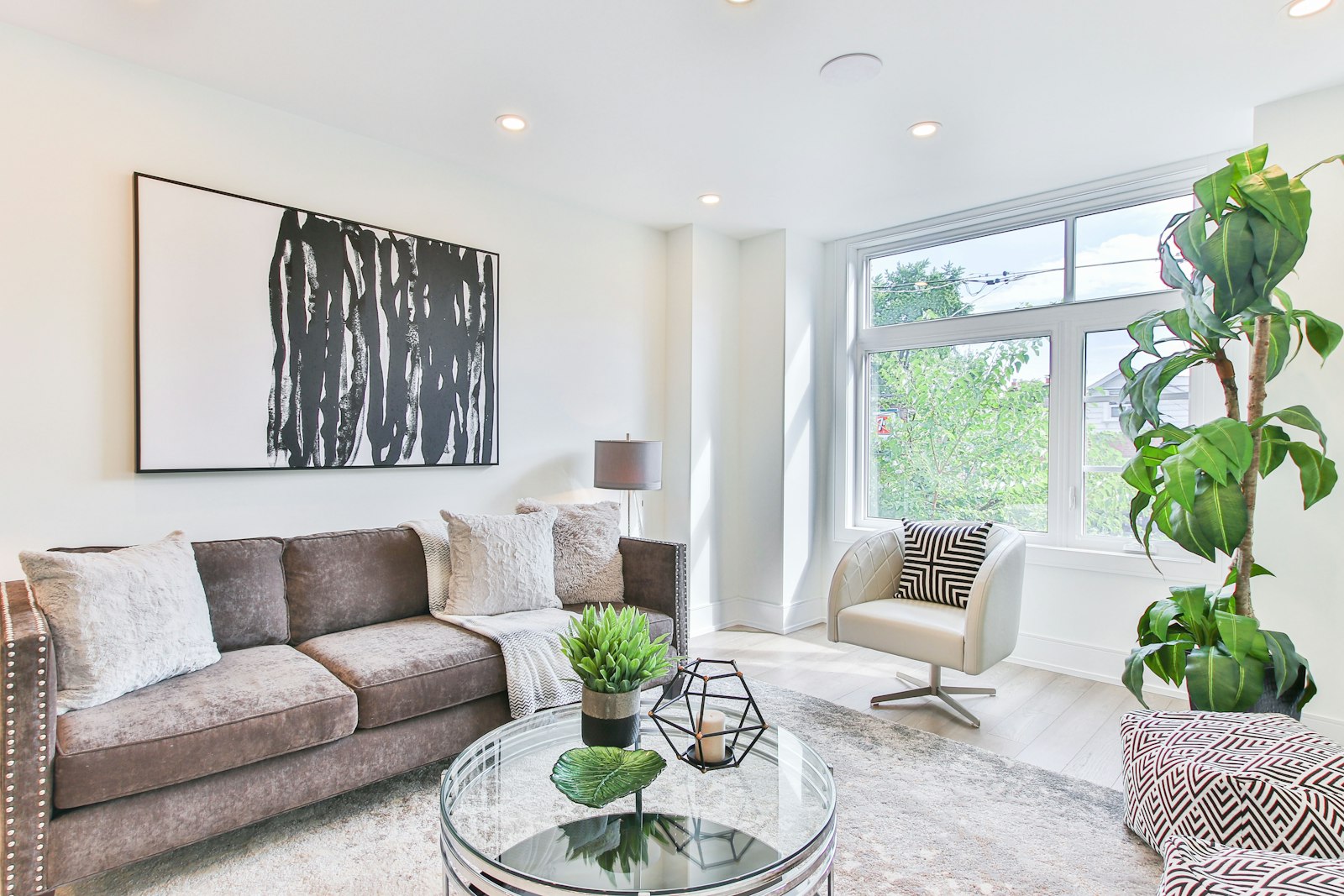 Bright residential interior, cleaned